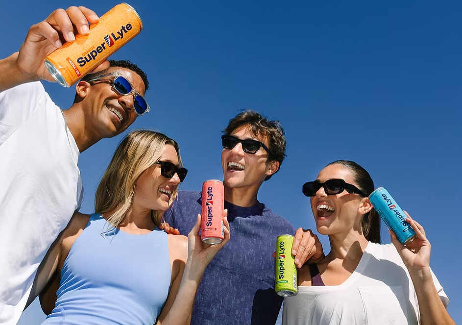 people drinking superlyte surfside vodka